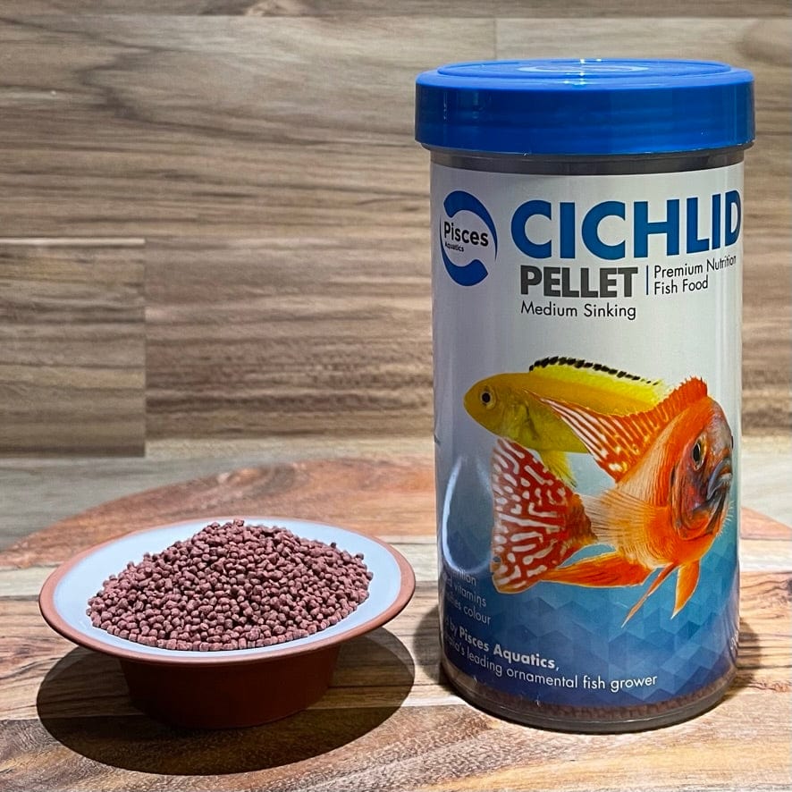 the-fish-farm Fish Food Large - 300g Cichlid Medium Sinking Pellets (2mm Pellets) Pisces Cichlid Medium Sinking Pellets Fish Food - The Fish Farm Australia