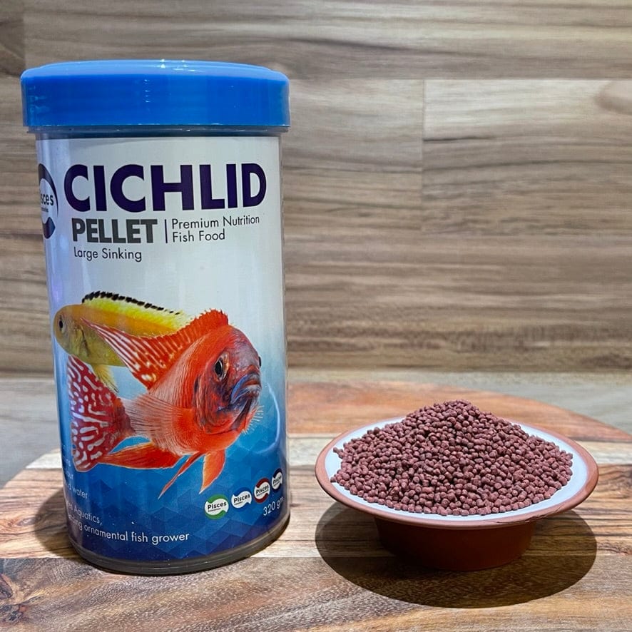 the-fish-farm Fish Food Large - 320g Cichlid Large Sinking Pellets (3mm Pellets) Pisces Cichlid Large Sinking Pellets Fish Food - The Fish Farm Australia