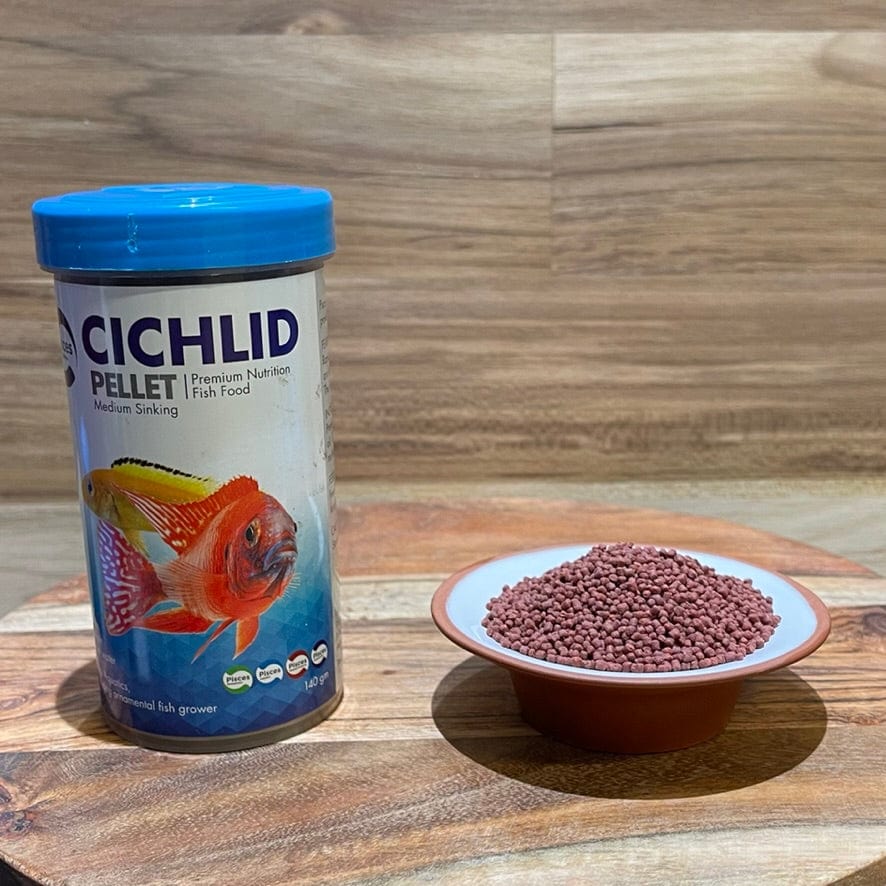 the-fish-farm Fish Food Medium - 140g Cichlid Medium Sinking Pellets (2mm Pellets) Pisces Cichlid Medium Sinking Pellets Fish Food - The Fish Farm Australia