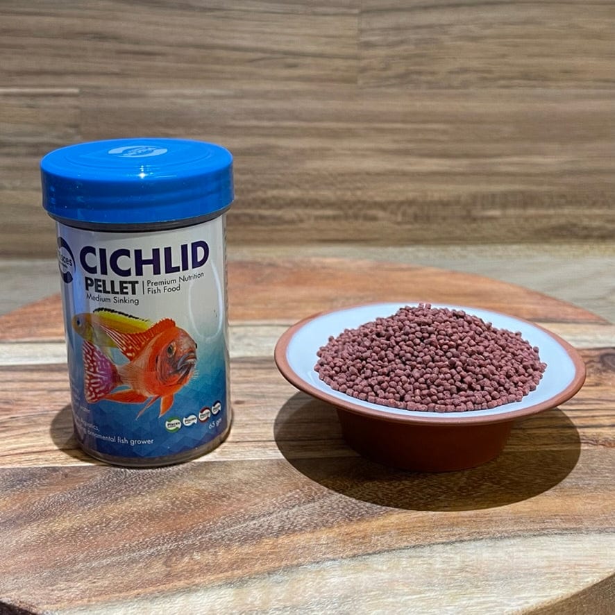 the-fish-farm Fish Food Small - 65g Cichlid Medium Sinking Pellets (2mm Pellets) Pisces Cichlid Medium Sinking Pellets Fish Food - The Fish Farm Australia