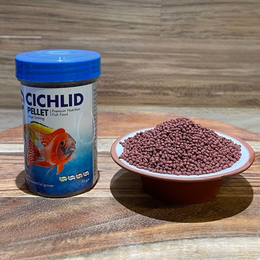 the-fish-farm Fish Food Small - 70g Cichlid Large Sinking Pellets (3mm Pellets) Pisces Cichlid Large Sinking Pellets Fish Food - The Fish Farm Australia