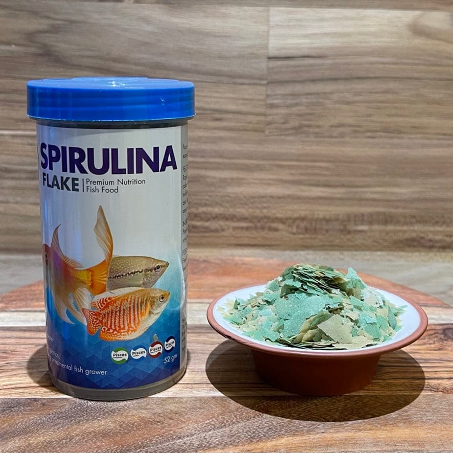 the-fish-farm Fish Food Medium - 52g Spirulina Flake Fish Food Pisces Spirulina Flakes Fish Food - The Fish Farm Australia